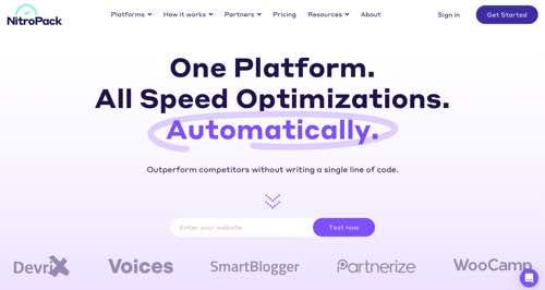 NitroPack home page